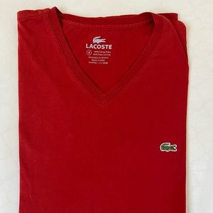 Lacoste Mens Long Sleeve V Neck T-Shirt